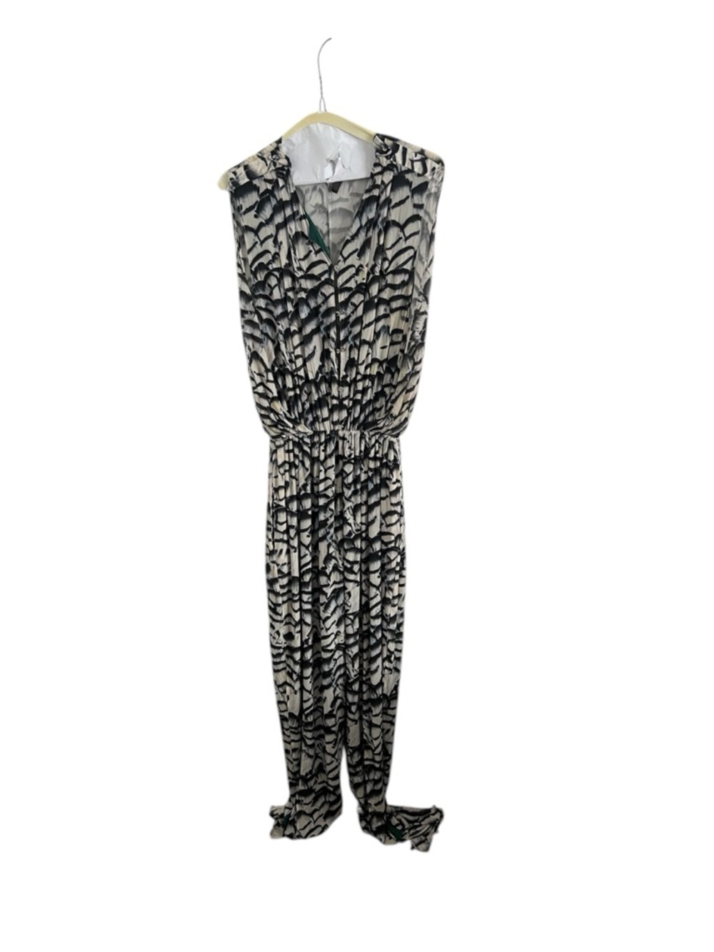 Roberto Cavalli Sleeveless Black & White Printed Jumpsuit, size 40